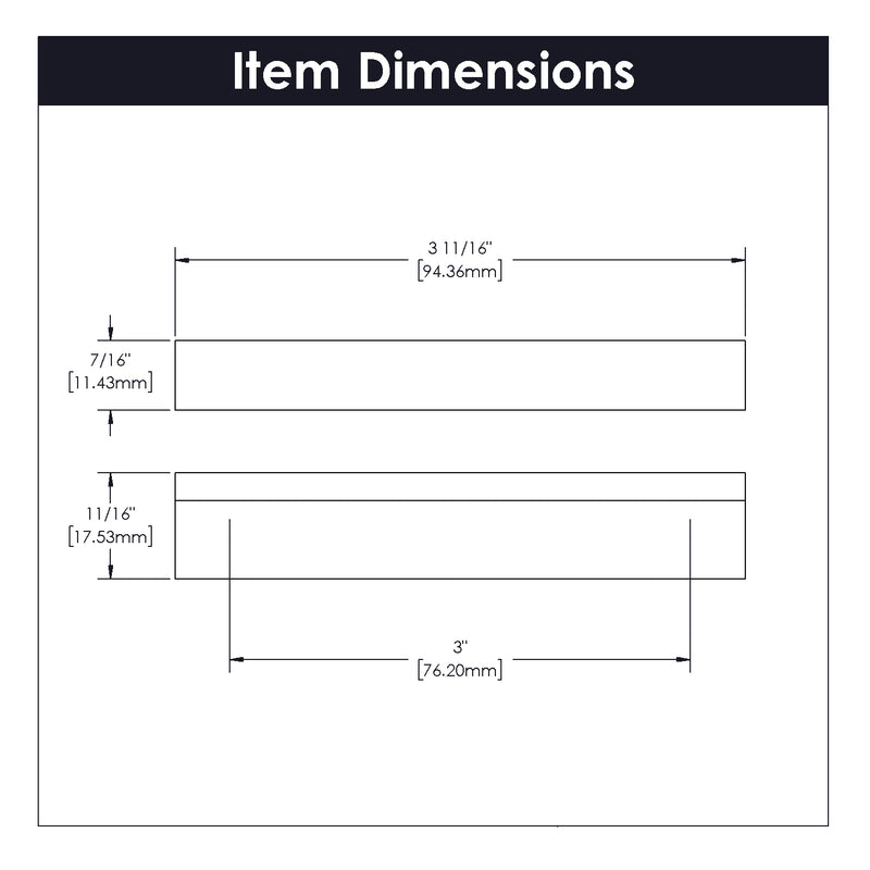 Hickory Hardware Streamline Pull 3 Inch Center to Center Hickory Hardware