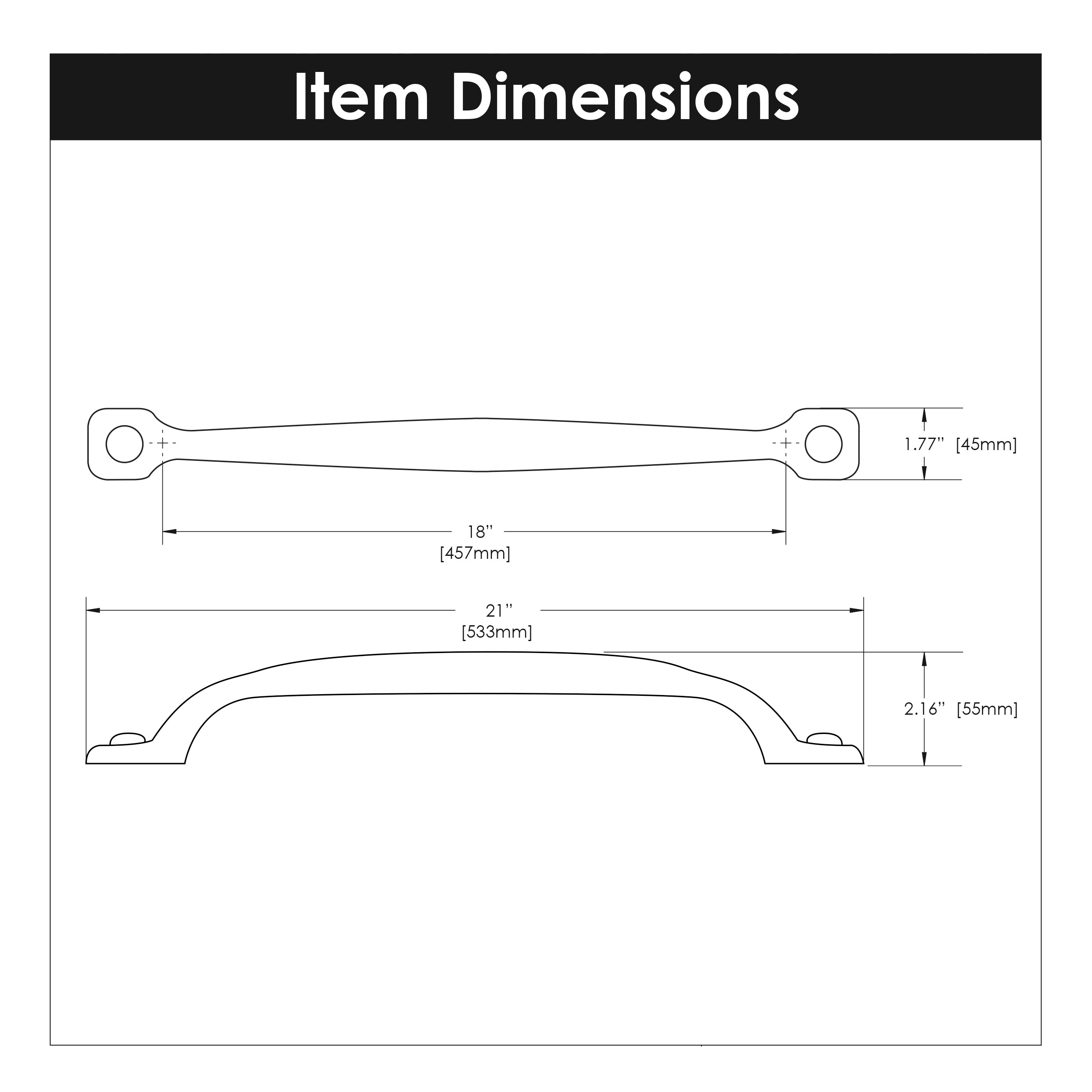 Hickory Hardware Refined Rustic Appliance Pull 18 Inch Center to Center Hickory Hardware
