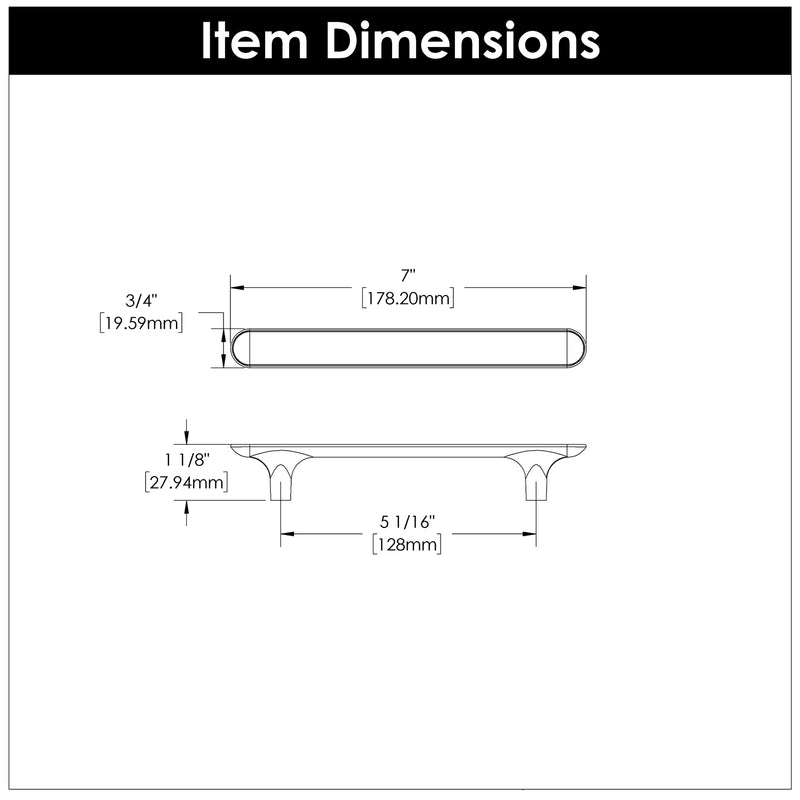 Hickory Hardware Maven Pull 5-1/16 Inch (128mm) Center to Center Hickory Hardware