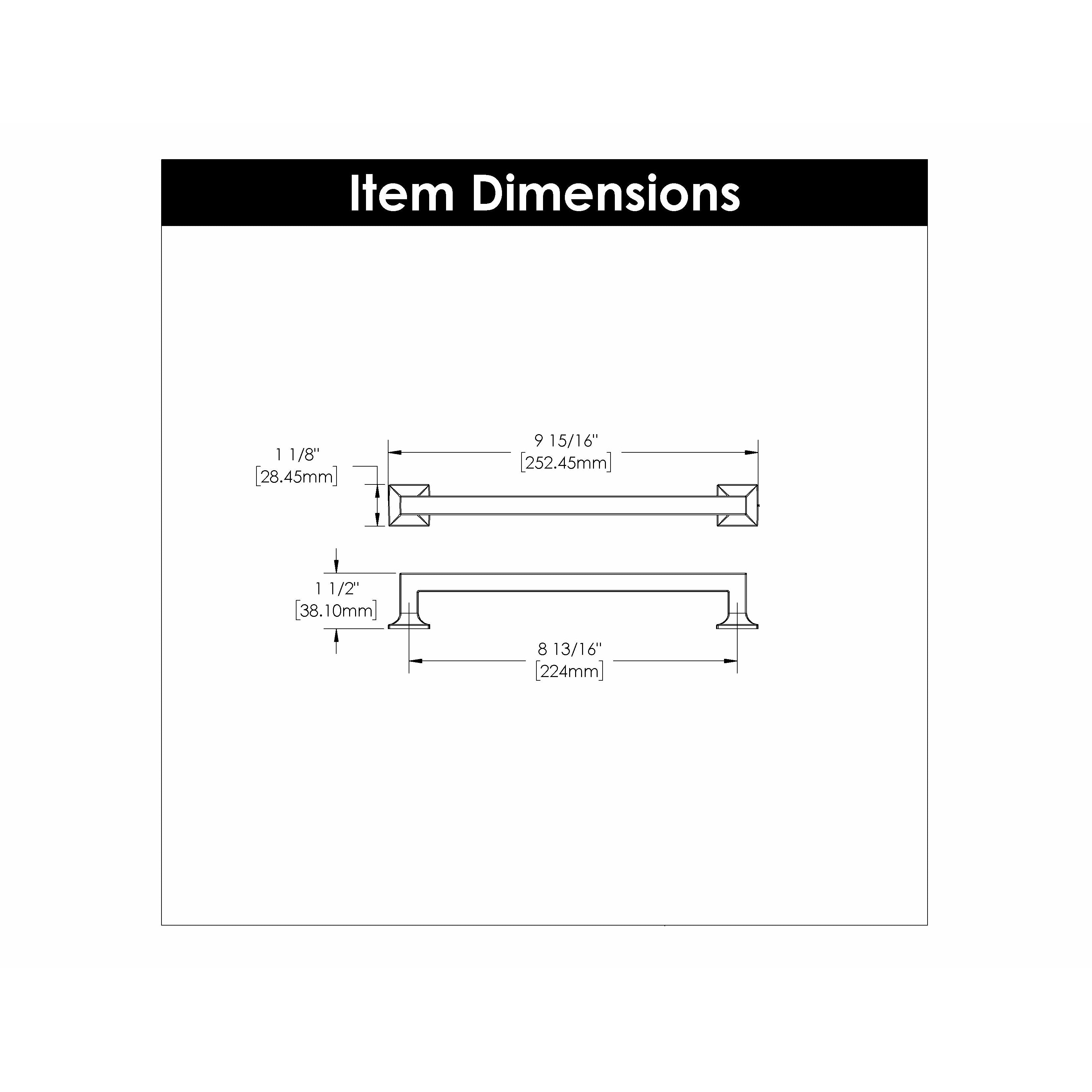 Hickory Hardware Studio Pull 8-13/16 Inch (224mm) Center to Center Hickory Hardware