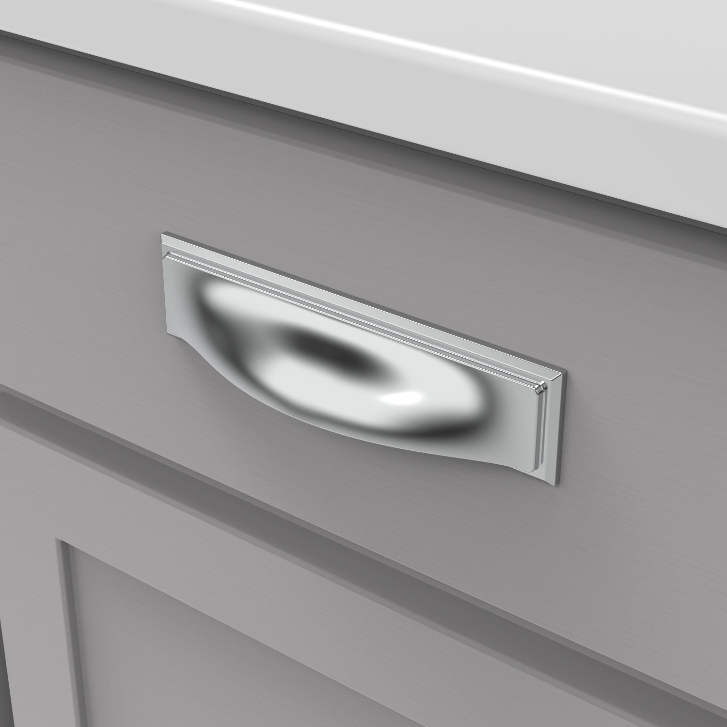 Hickory Hardware Dover Cup Pull 3 Inch, 3-3/4 Inch (96mm) & 5-1/16 Inch (128mm) Center to Center Hickory Hardware