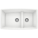 Blanco Performa 1 3/4 Double Bowl Kitchen Sink with Low Divide Blanco