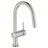 Grohe Single Handle Pull Down Kitchen Faucet Dual Spray 1.75 GPM with Touch Technology Grohe