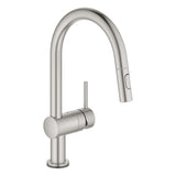 Grohe Single Handle Pull Down Kitchen Faucet Dual Spray 1.75 GPM with Touch Technology Grohe