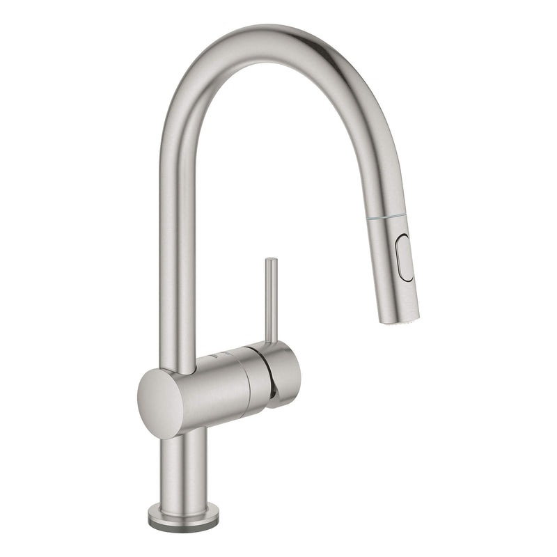 Grohe Single Handle Pull Down Kitchen Faucet Dual Spray 1.75 GPM with Touch Technology Grohe