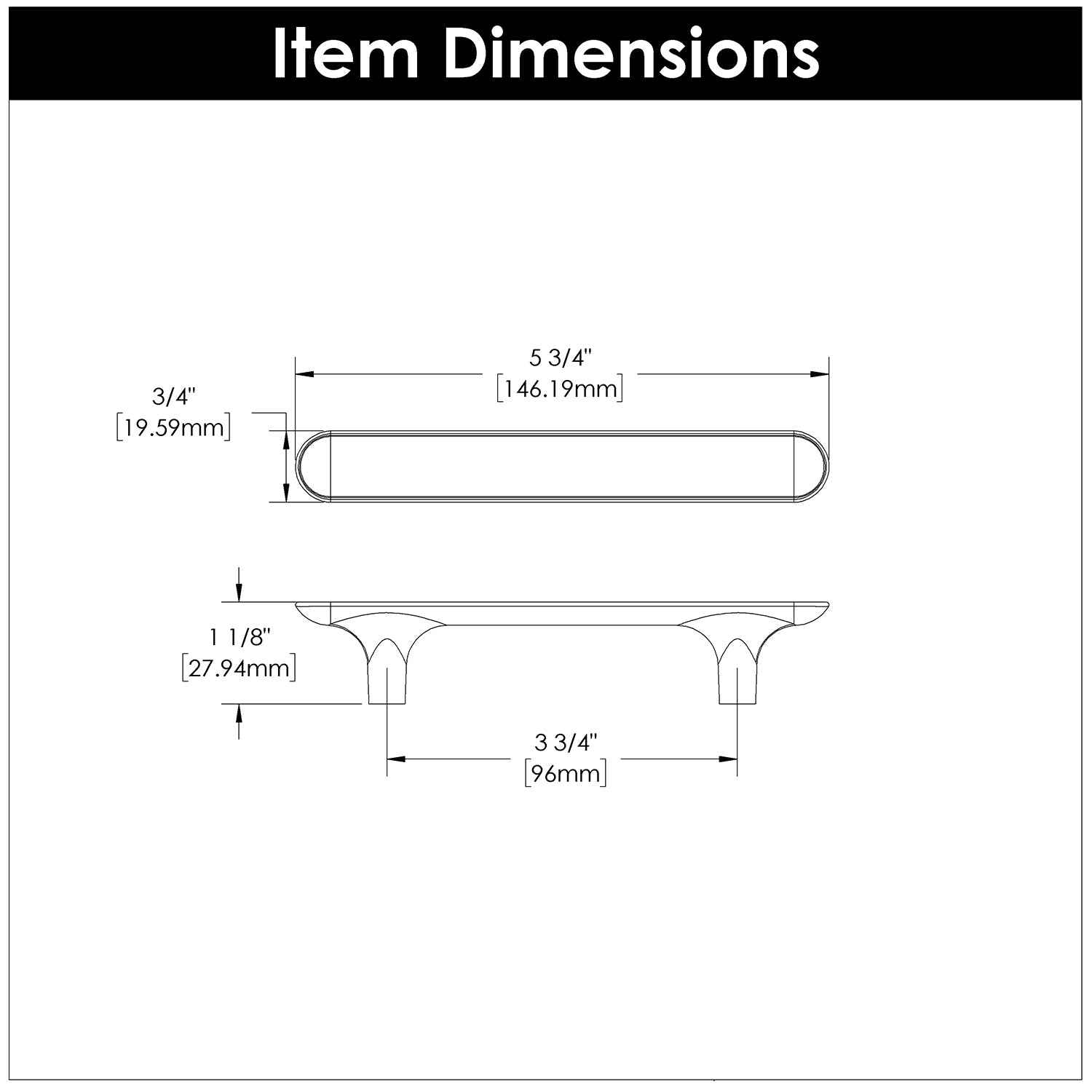 Hickory Hardware Maven Pull 3-3/4 Inch (96mm) Center to Center Hickory Hardware