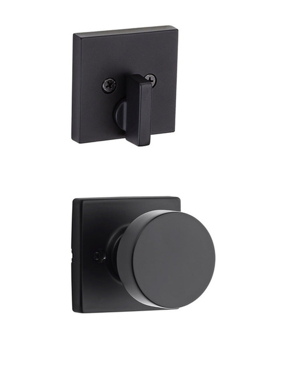 Kwikset Pismo Knob Trim with Square Rose Single Cylinder Interior Kwikset
