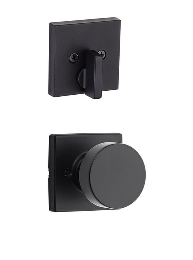 Kwikset Pismo Knob Trim with Square Rose Single Cylinder Interior Kwikset