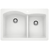 Blanco Diamond 1 3/4 Double Bowl Dual Mount Kitchen Sink Blanco